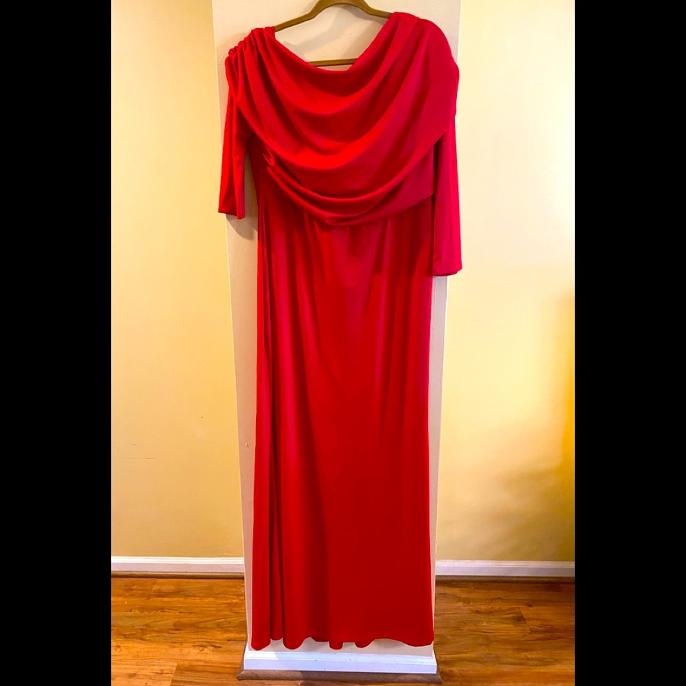 Red evening gown